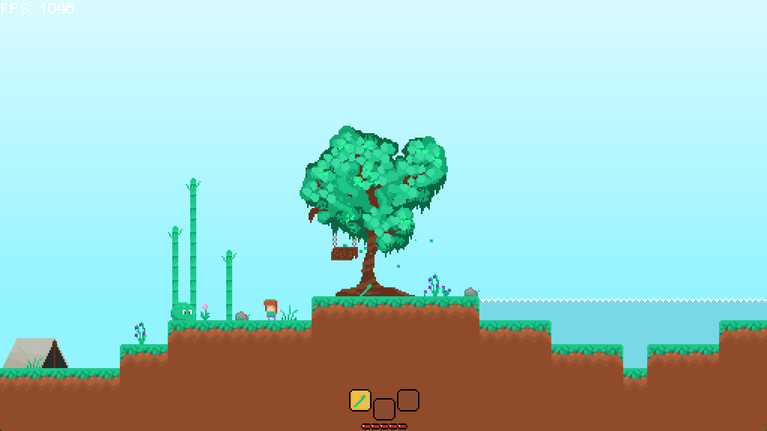 Image of 2D pixel art game called Reliquia